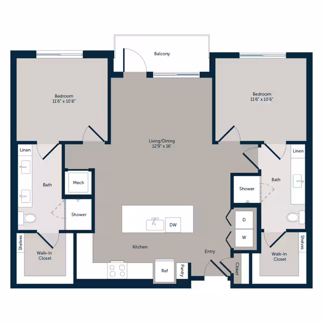 Unit Emory-115 Emory-215 floor plan